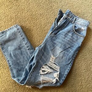 SHEIN Light Blue Straight Leg Jeans